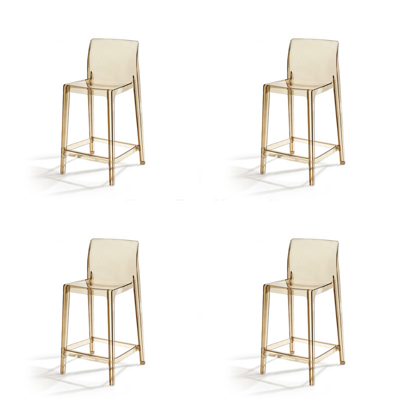 Contemporary Acrylic Armless Low Back Bar Stool with Footrest