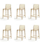 Contemporary Acrylic Armless Low Back Bar Stool with Footrest