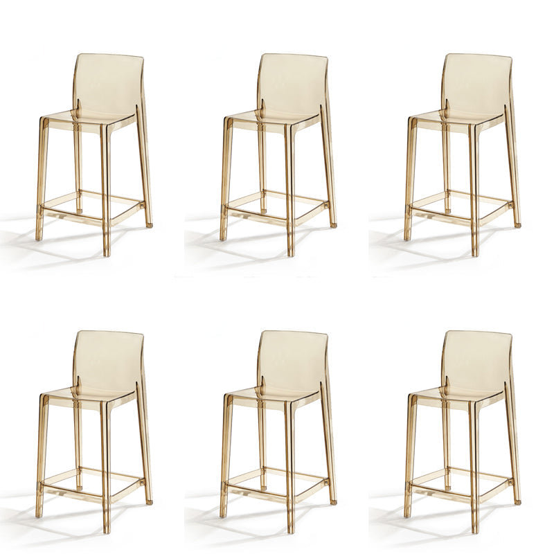 Contemporary Acrylic Armless Low Back Bar Stool with Footrest