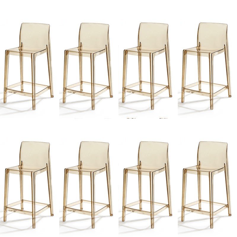 Contemporary Acrylic Armless Low Back Bar Stool with Footrest