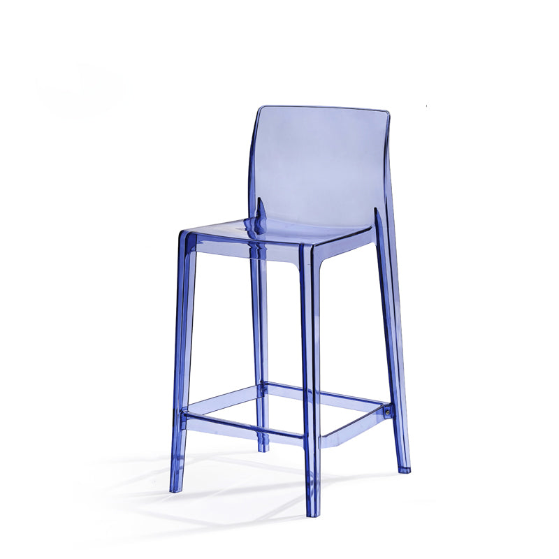 Contemporary Acrylic Armless Low Back Bar Stool with Footrest