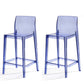 Contemporary Acrylic Armless Low Back Bar Stool with Footrest