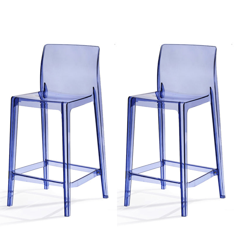 Contemporary Acrylic Armless Low Back Bar Stool with Footrest