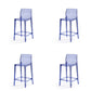 Contemporary Acrylic Armless Low Back Bar Stool with Footrest