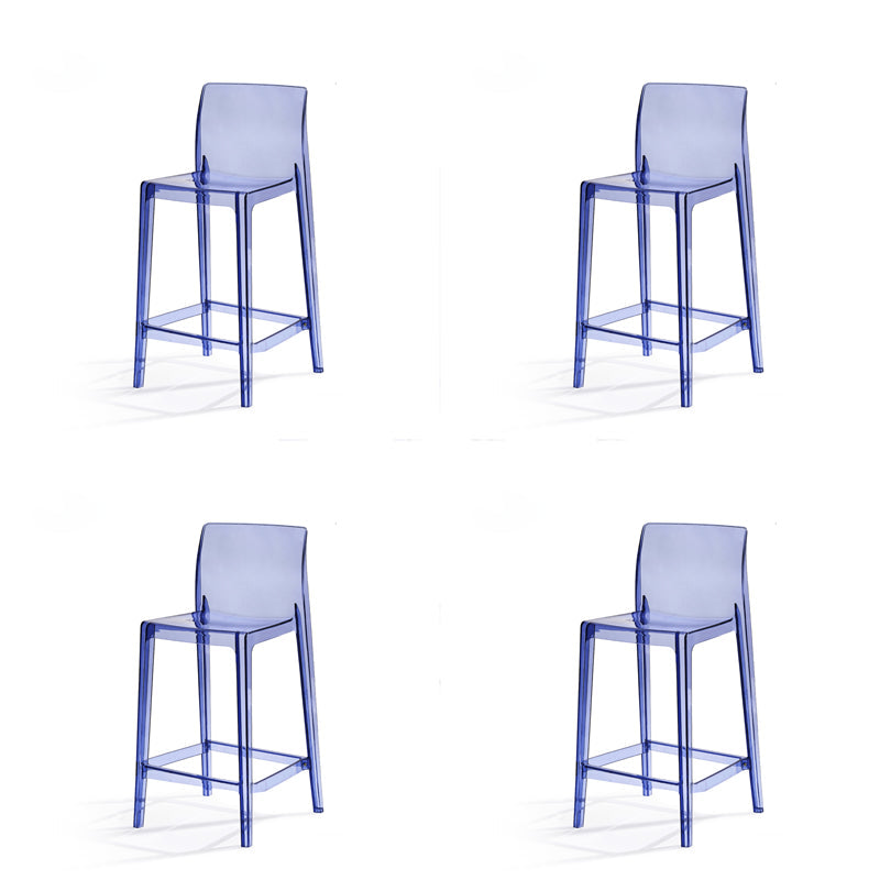 Contemporary Acrylic Armless Low Back Bar Stool with Footrest