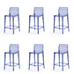 Contemporary Acrylic Armless Low Back Bar Stool with Footrest