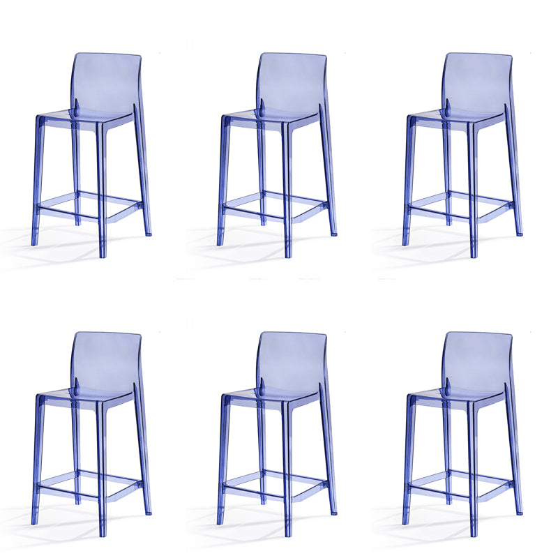 Contemporary Acrylic Armless Low Back Bar Stool with Footrest