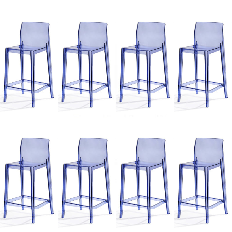 Contemporary Acrylic Armless Low Back Bar Stool with Footrest