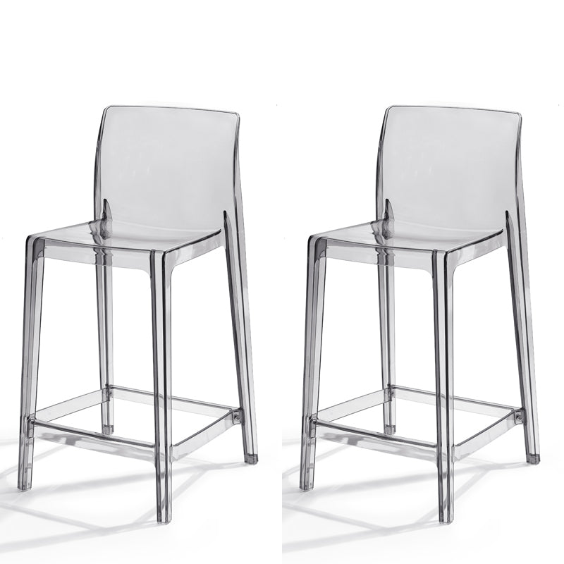 Contemporary Acrylic Armless Low Back Bar Stool with Footrest