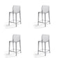 Contemporary Acrylic Armless Low Back Bar Stool with Footrest