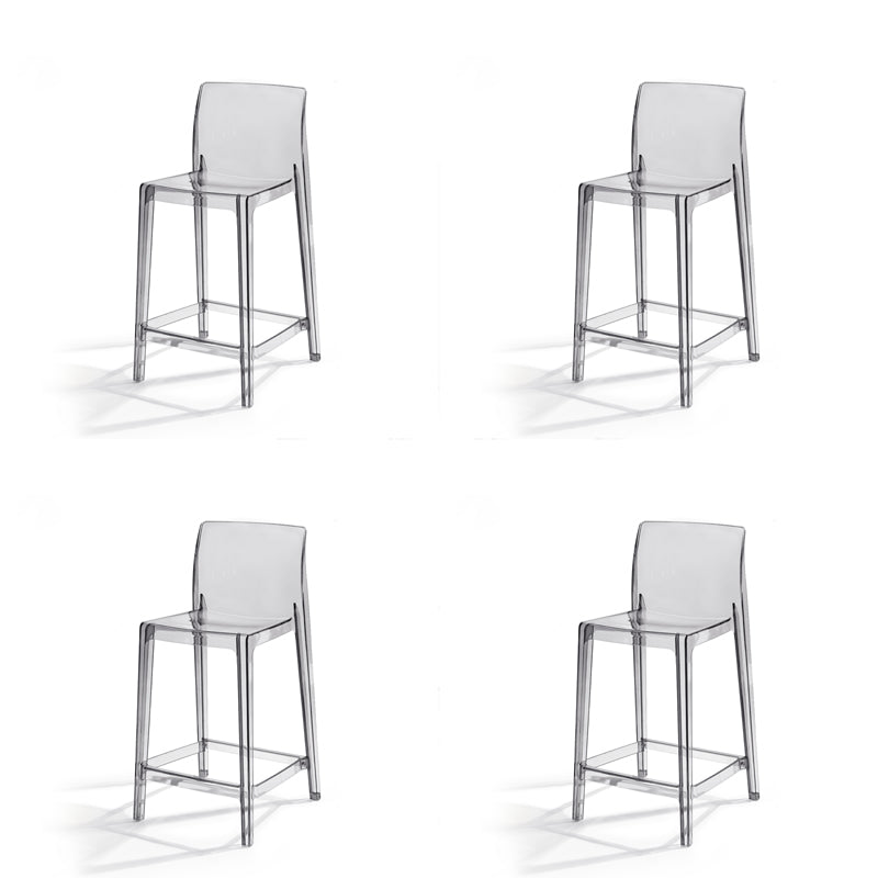 Contemporary Acrylic Armless Low Back Bar Stool with Footrest