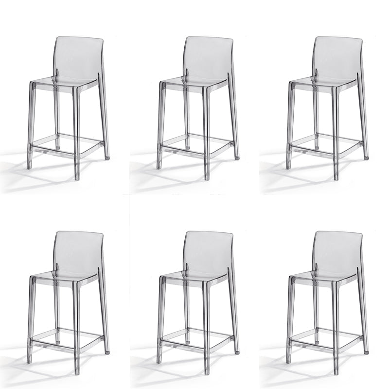 Contemporary Acrylic Armless Low Back Bar Stool with Footrest