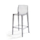 Contemporary Acrylic Armless Low Back Bar Stool with Footrest