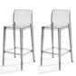 Contemporary Acrylic Armless Low Back Bar Stool with Footrest