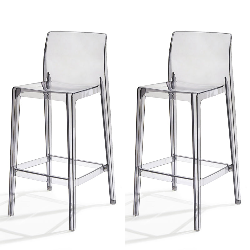 Contemporary Acrylic Armless Low Back Bar Stool with Footrest