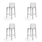 Contemporary Acrylic Armless Low Back Bar Stool with Footrest