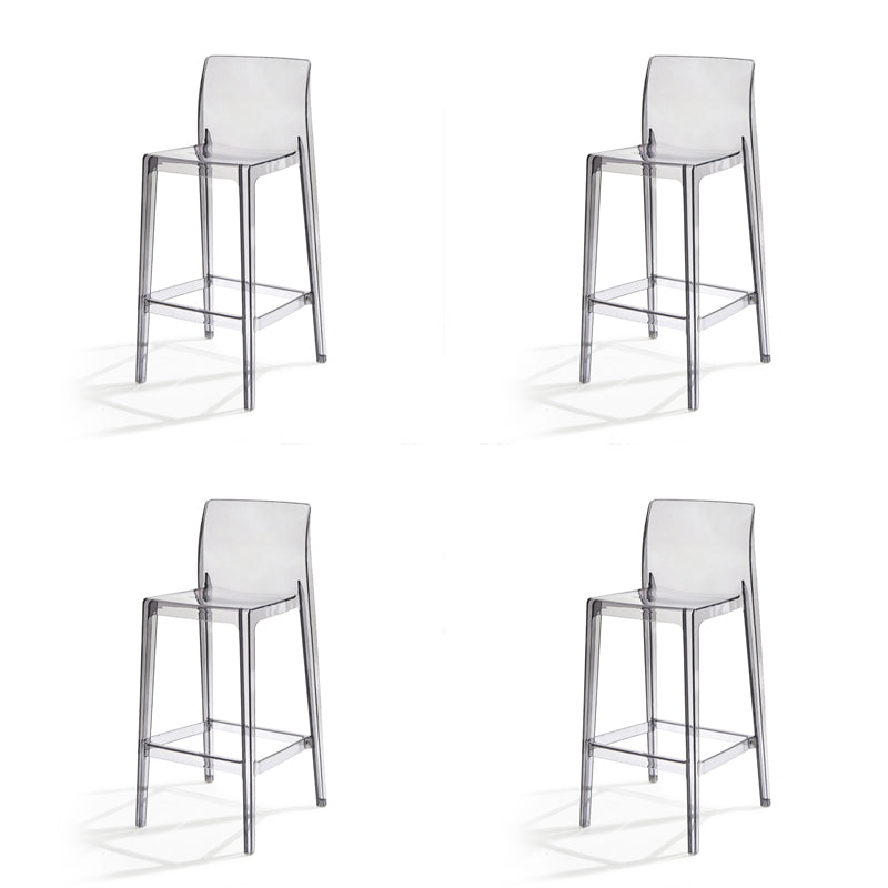 Contemporary Acrylic Armless Low Back Bar Stool with Footrest