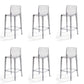 Contemporary Acrylic Armless Low Back Bar Stool with Footrest