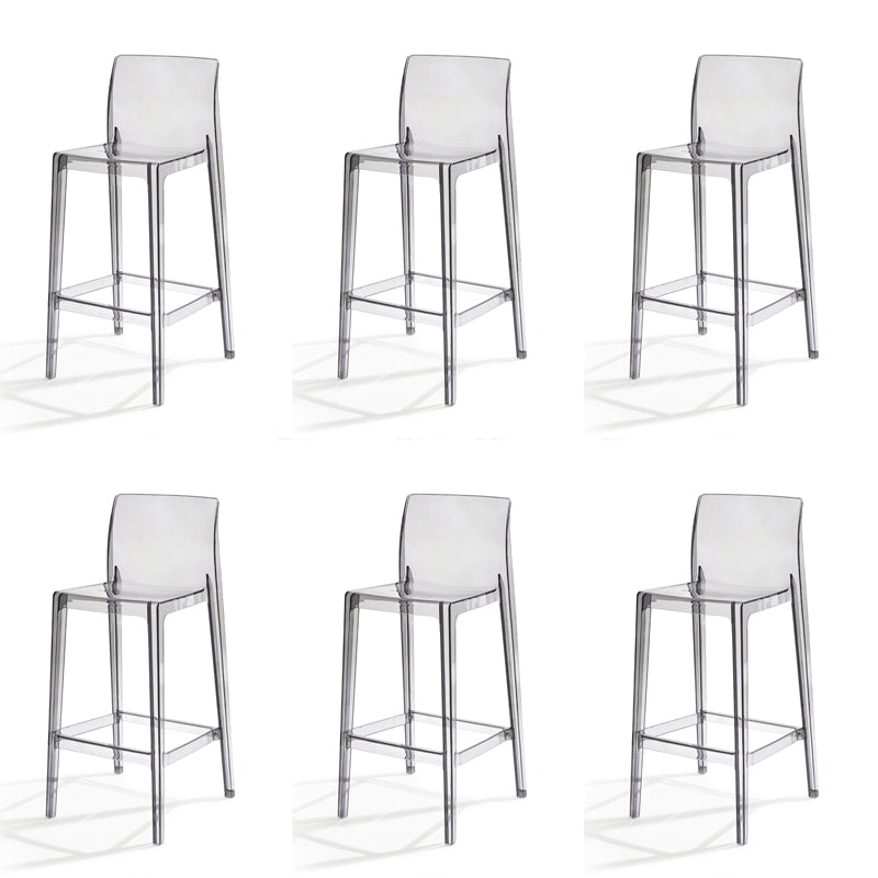 Contemporary Acrylic Armless Low Back Bar Stool with Footrest