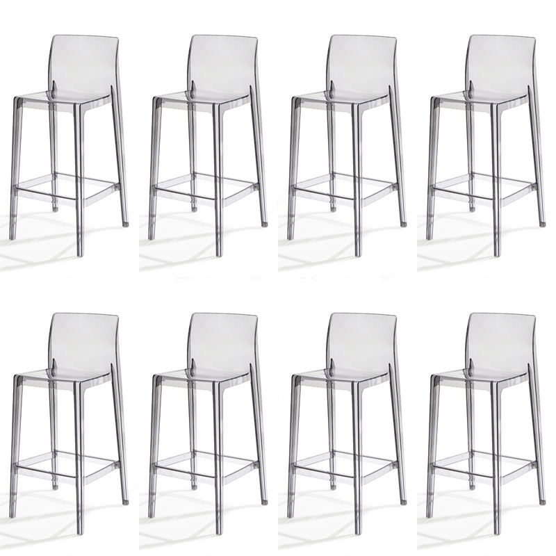 Contemporary Acrylic Armless Low Back Bar Stool with Footrest