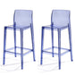 Contemporary Acrylic Armless Low Back Bar Stool with Footrest
