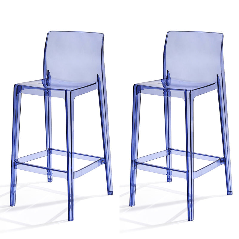 Contemporary Acrylic Armless Low Back Bar Stool with Footrest