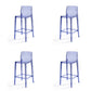 Contemporary Acrylic Armless Low Back Bar Stool with Footrest