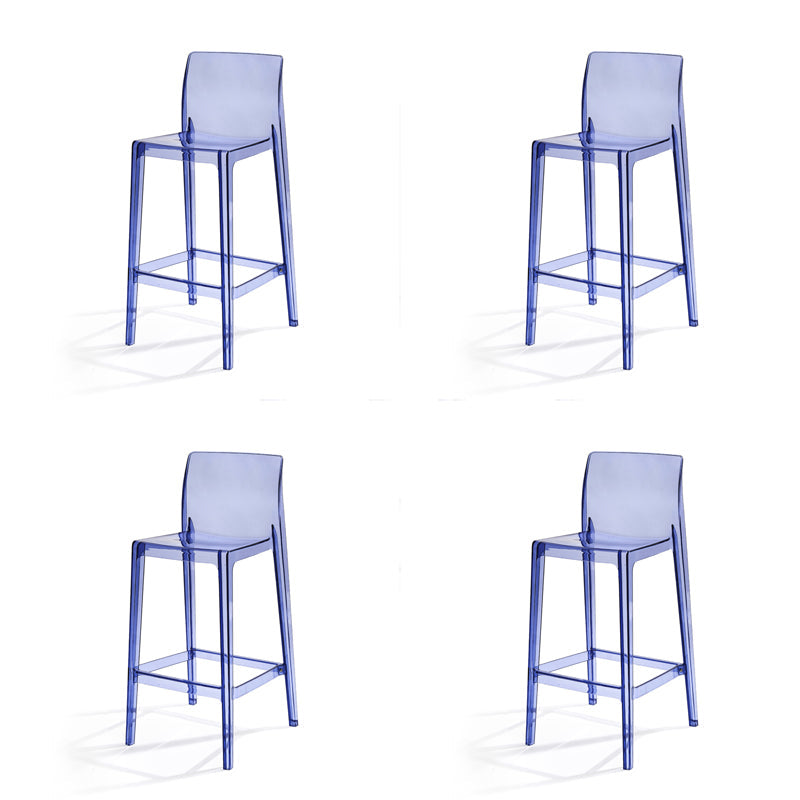 Contemporary Acrylic Armless Low Back Bar Stool with Footrest
