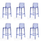 Contemporary Acrylic Armless Low Back Bar Stool with Footrest