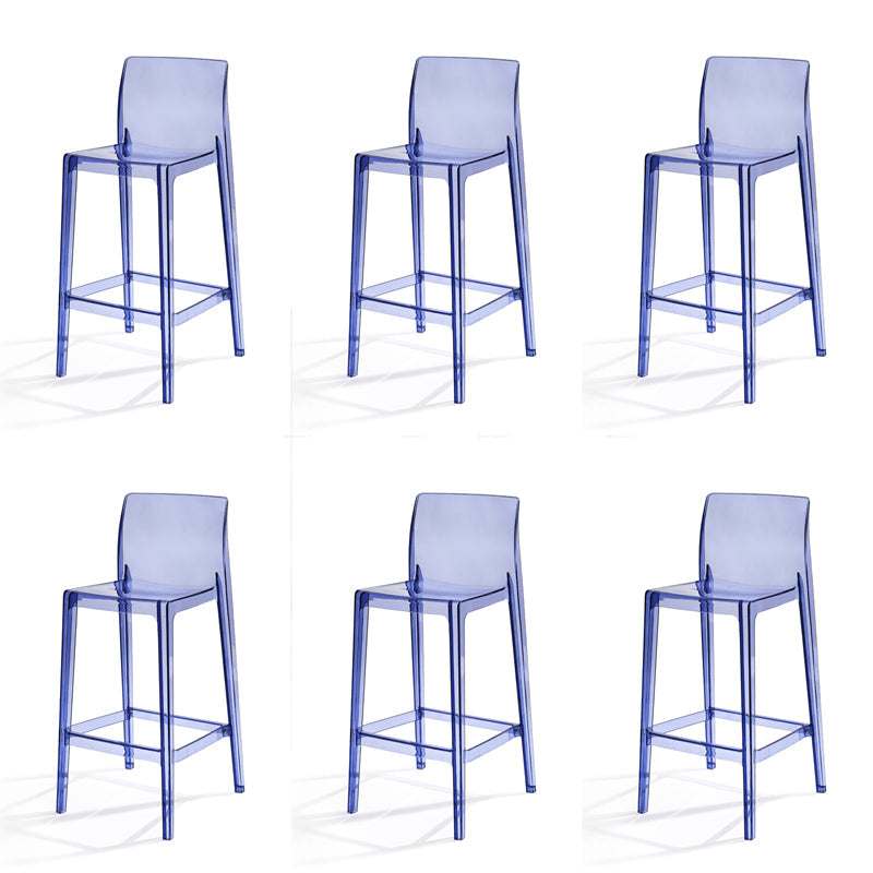 Contemporary Acrylic Armless Low Back Bar Stool with Footrest