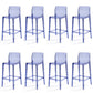 Contemporary Acrylic Armless Low Back Bar Stool with Footrest