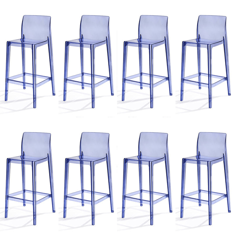 Contemporary Acrylic Armless Low Back Bar Stool with Footrest