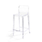 Contemporary Acrylic Armless Low Back Bar Stool with Footrest