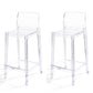Contemporary Acrylic Armless Low Back Bar Stool with Footrest