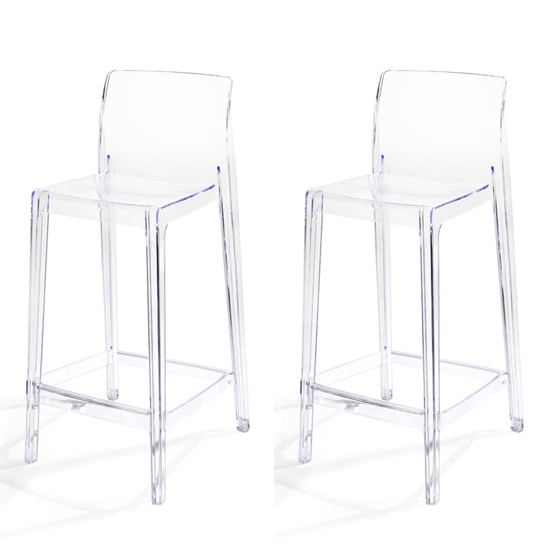 Contemporary Acrylic Armless Low Back Bar Stool with Footrest