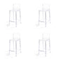 Contemporary Acrylic Armless Low Back Bar Stool with Footrest