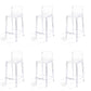 Contemporary Acrylic Armless Low Back Bar Stool with Footrest