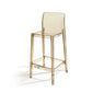 Contemporary Acrylic Armless Low Back Bar Stool with Footrest