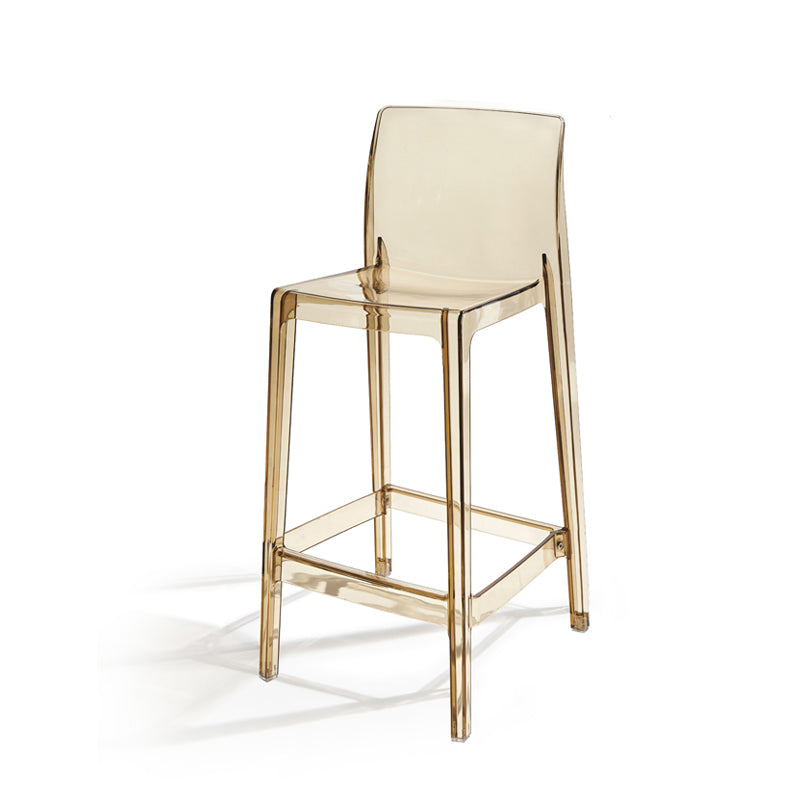 Contemporary Acrylic Armless Low Back Bar Stool with Footrest