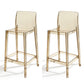 Contemporary Acrylic Armless Low Back Bar Stool with Footrest