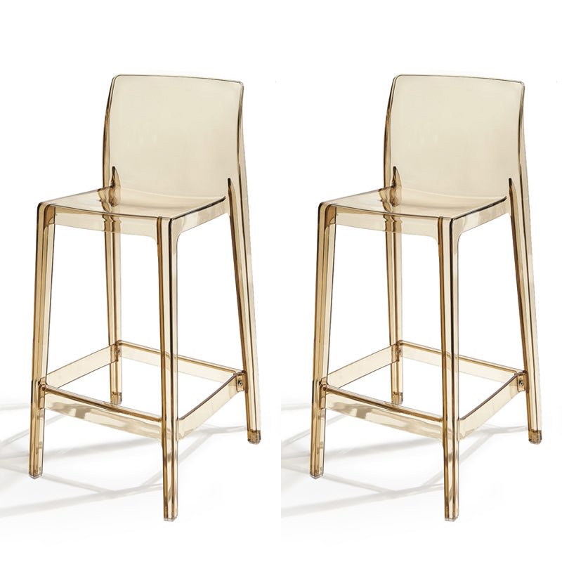 Contemporary Acrylic Armless Low Back Bar Stool with Footrest