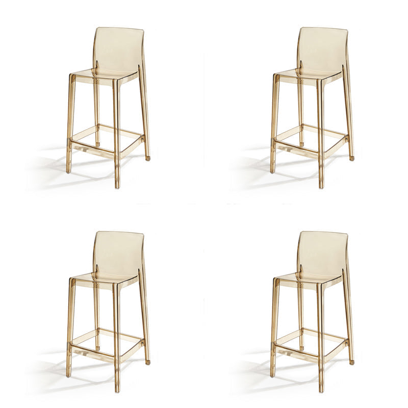Contemporary Acrylic Armless Low Back Bar Stool with Footrest