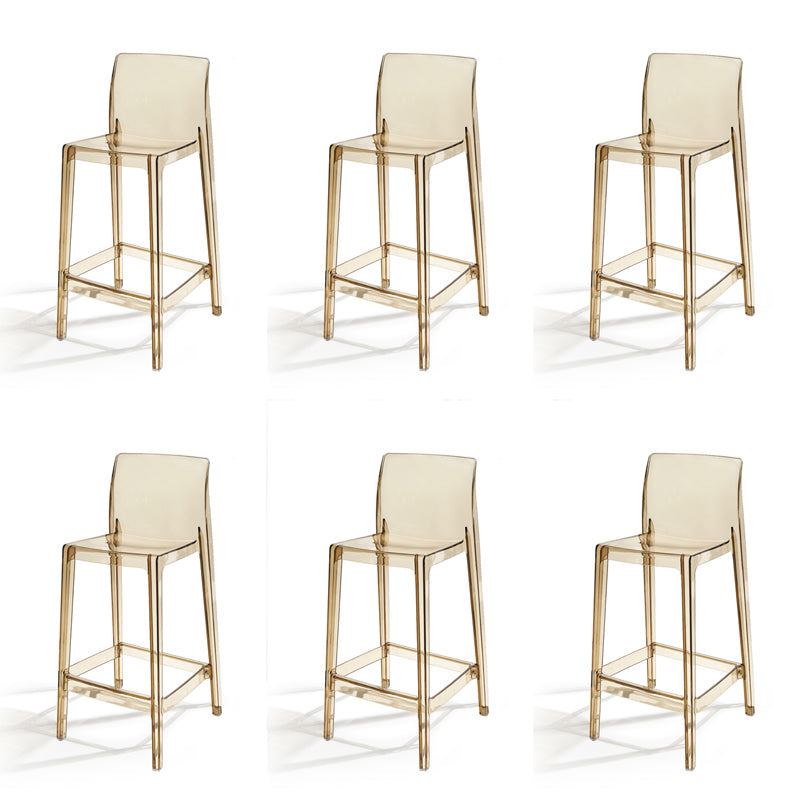 Contemporary Acrylic Armless Low Back Bar Stool with Footrest