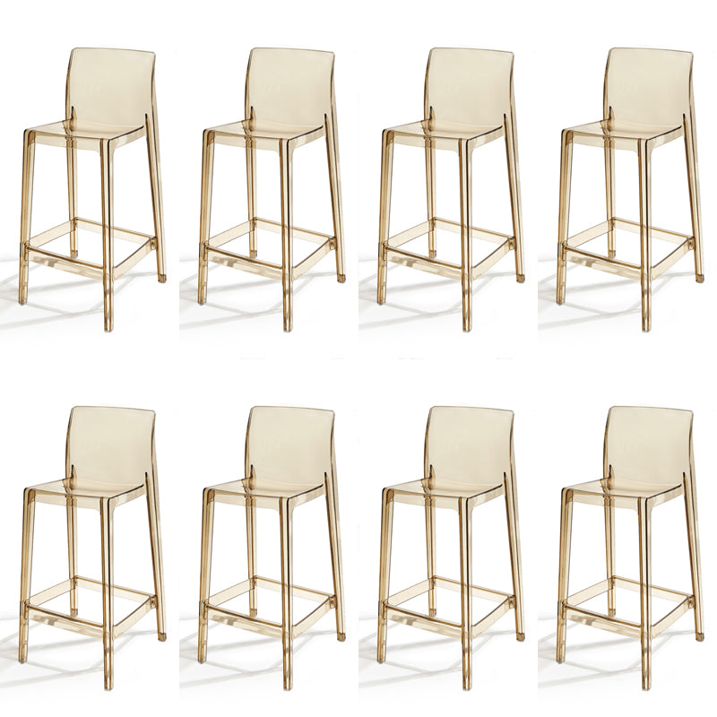 Contemporary Acrylic Armless Low Back Bar Stool with Footrest
