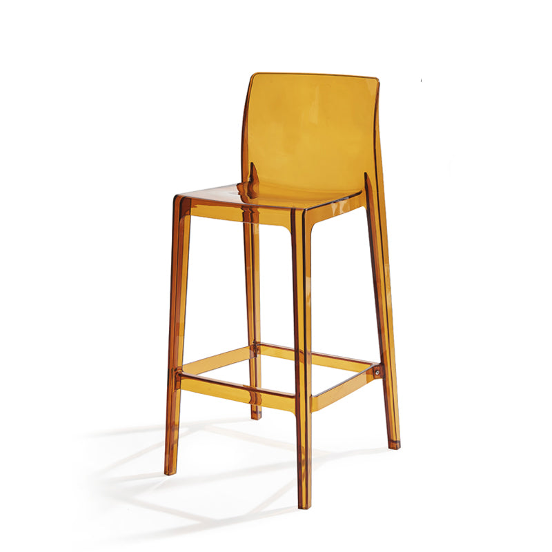 Contemporary Acrylic Armless Low Back Bar Stool with Footrest