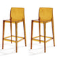 Contemporary Acrylic Armless Low Back Bar Stool with Footrest