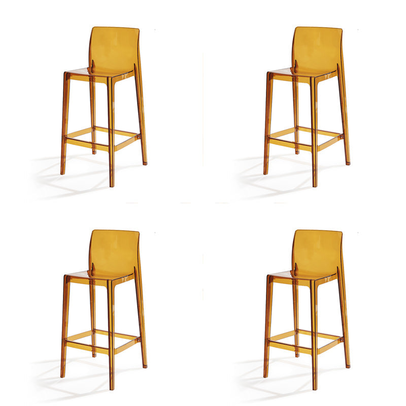 Contemporary Acrylic Armless Low Back Bar Stool with Footrest