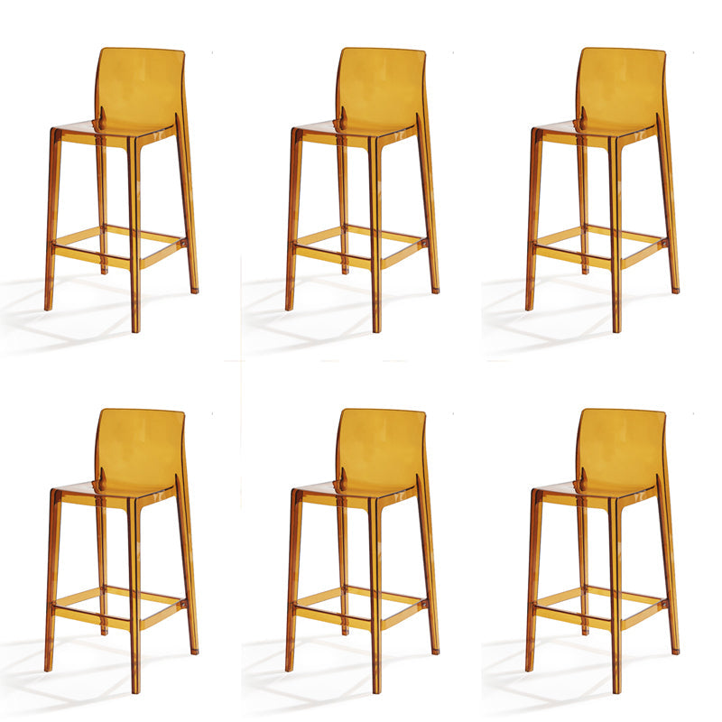 Contemporary Acrylic Armless Low Back Bar Stool with Footrest