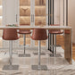 Taburete de bar de cuero giratorio de altura ajustable contemporáneo con reposapiés