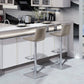 Taburete de bar de cuero giratorio de altura ajustable contemporáneo con reposapiés